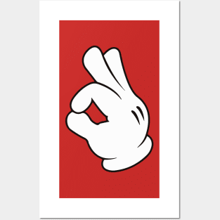 Ok Cartoon Emoji Hands Posters and Art